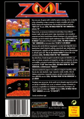 Zool - Ninja of the 'Nth' Dimension (Europe) box cover back